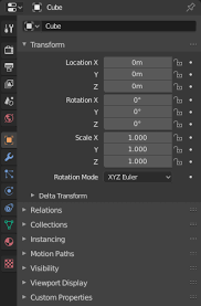 Blender Properties panel