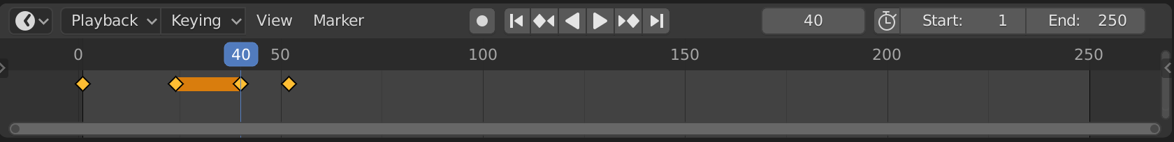 Blender Timeline editor