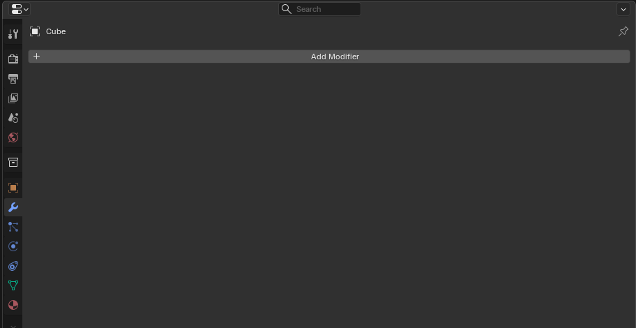 Blender Properties panel showing the wrench icon and Add Modifier button