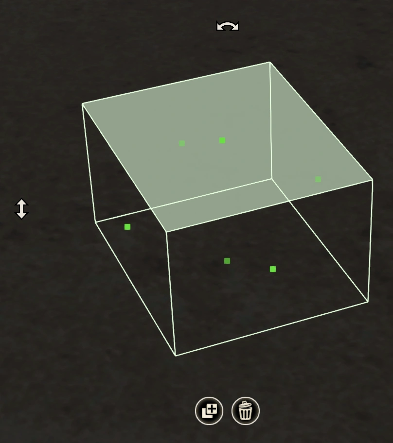 A light green box collider with a translucent stackable top surface