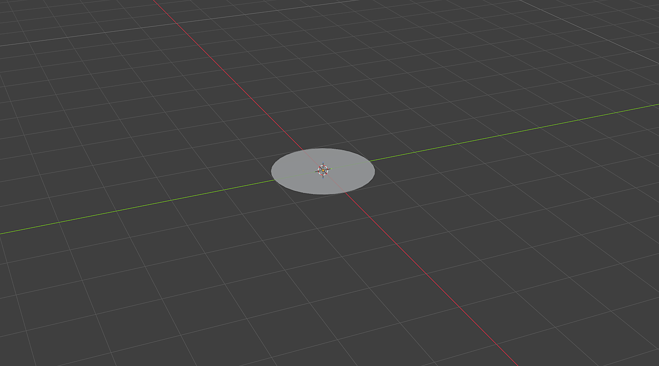 Filled circle mesh sitting on the Blender grid