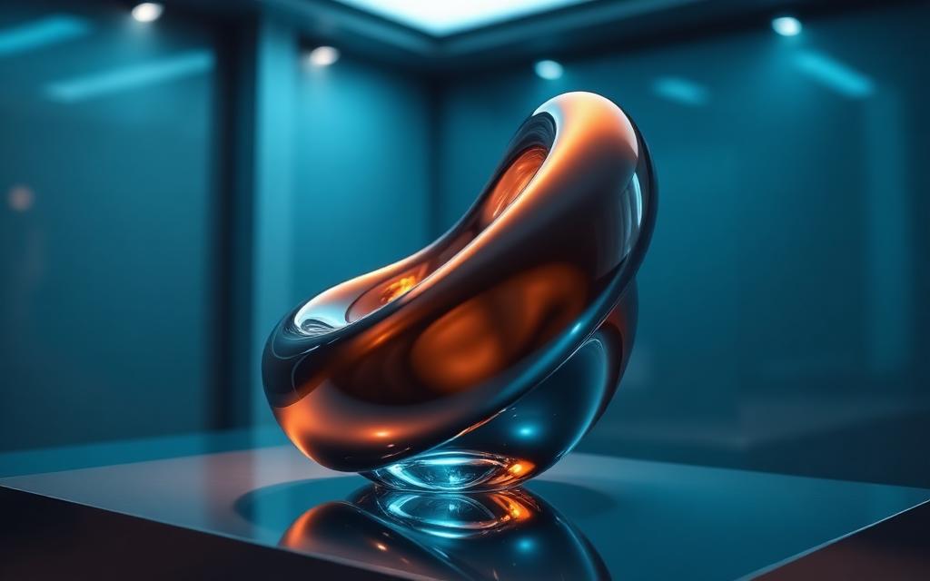 Photoreal glass sculpture render